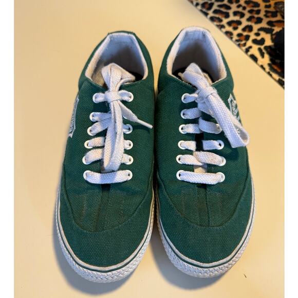 K-swiss Womens Low-Top Canvas Green Size 7 Retro Style Lace-up - Picture 1 of 8